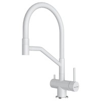 Смеситель для кухни Paulmark Rubert Ru213175-WH с гибким изливом, белый матовый