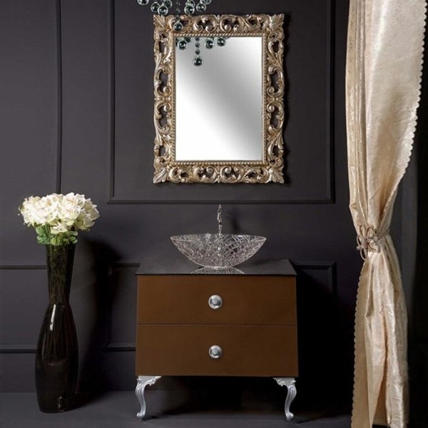 Мебель для ванной комнаты Armadi Art NeoArt 80 шоколад с ручками Flora хром, с ножками