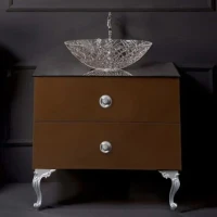 Мебель для ванной комнаты Armadi Art NeoArt 80 шоколад с ручками Flora хром, с ножками