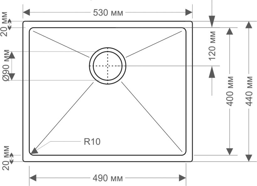 Мойка кухонная Seaman Eco Marino SME-530 нержавеющая сталь
