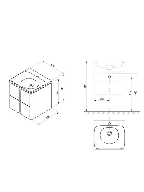 Тумба под раковину без столешницы Ravak Balance SD 50 глянцевая белая, белая