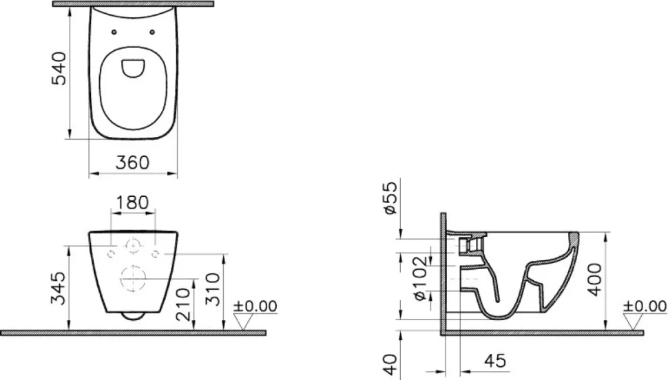 Комплект Унитаз подвесной VitrA Shift 7742B003-0075 белый глянцевый + Крышка 91-003-009 с микролифтом, петли хром + Инсталляция Geberit Duofix UP 320 111.300.00.5 + Кнопка Sigma 01 115.770.11.5 белая + Звукоизоляция + Крепления 111.815.00.1 к стене