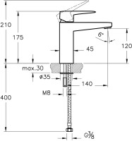 Смеситель для раковины VitrA Root Square A42731EXP хром