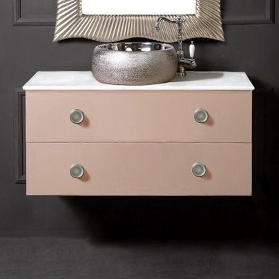 Тумба с раковиной Armadi Art NeoArt 100 капучино с ручками Satine хром