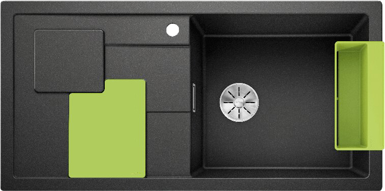 Мойка кухонная Blanco Sity XL 6 S антрацит, аксессуары киви