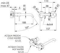 Смеситель для раковины Remer X Style X15PL С ВНУТРЕННЕЙ ЧАСТЬЮ, золото брашированное