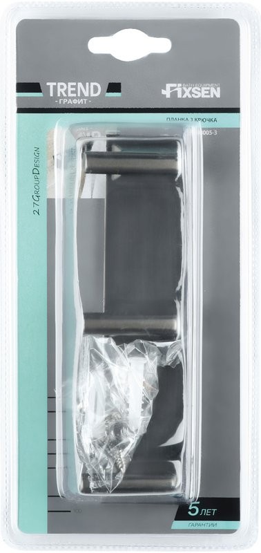 Крючок Fixsen Trend Graphite 98005-3 черный графит, 3 крючка