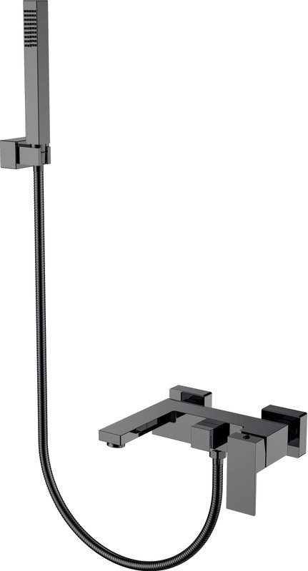 Смеситель для ванны с душем Boheme Qubic 473-SGM shinny gun metal