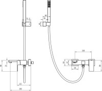 Смеситель для ванны с душем Boheme Qubic 473-SGM shinny gun metal Смеситель для ванны с душем Boheme Qubic 473-SGM shinny gun metal