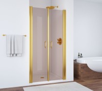 Душевая дверь в нишу Vegas Glass E2P 85 09 05 профиль золото, стекло бронза