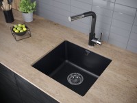 Комплект Мойка Paulmark Brilon PM104546-BLM черный металлик + Измельчитель Intenso