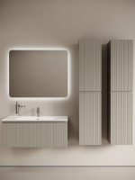 Тумба с раковиной Sancos Code 100 подвесная, серая платина