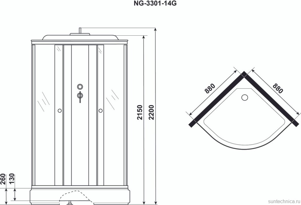 Душевая кабина Niagara NG-3301-14G