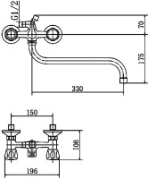 Смеситель с длинным изливом для ванны Fashun A2209-2 хром Смеситель с длинным изливом для ванны Fashun A2209-2 хром