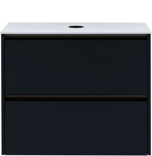 Тумба под раковину со столешницей Allen Brau Activity 80 с подсветкой, матовый антрацит, олива браш, столешница белая