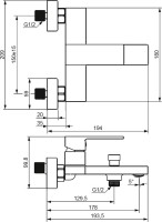 Смеситель для ванны с душем Damixa Gala 531000300 матовый черный Смеситель для ванны с душем Damixa Gala 531000300 матовый черный