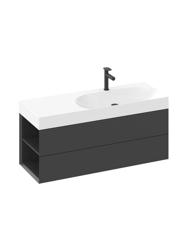 Тумба под раковину без столешницы Ravak Lite SD 120 L матовая черная