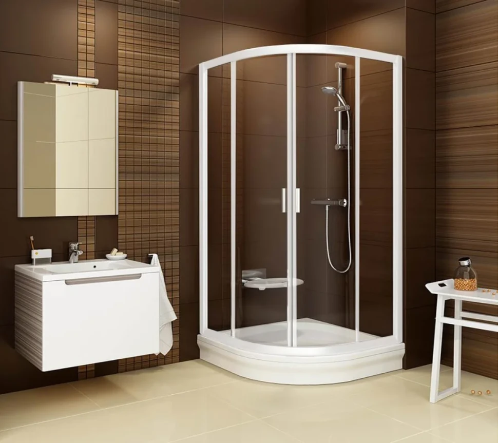 Душевой уголок Ravak Blix BLCP4-90 Transparent, профиль белый