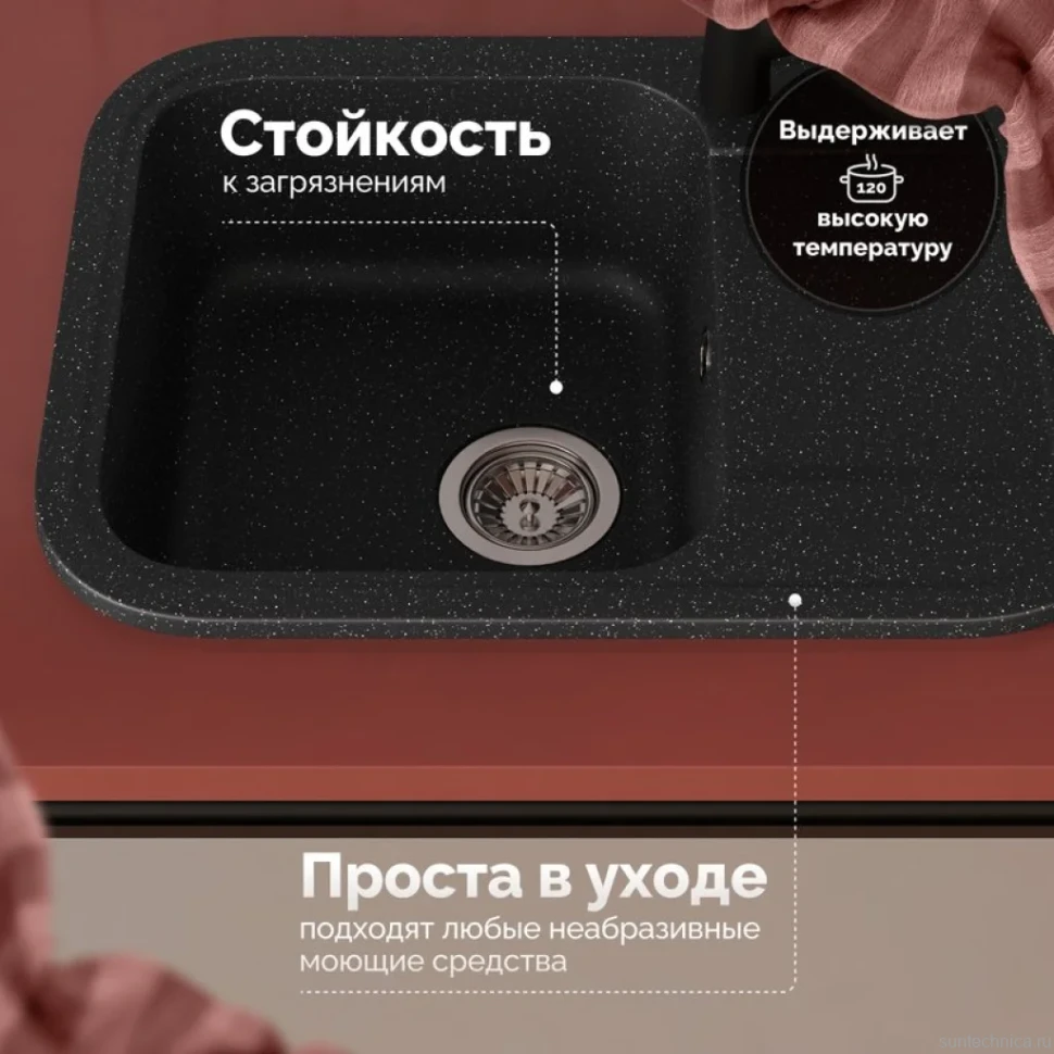 Мойка кухонная Domaci Парма 61-47-420 черная