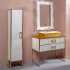 Мебель для ванной Armadi Art Monaco 100 с золотой столешницей белая, золото