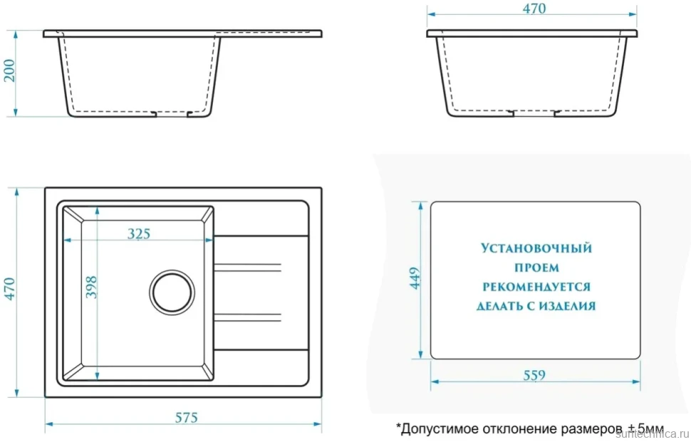 Мойка кухонная Domaci Болонья М-150-007 антрацит