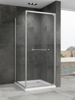 Душевой уголок Abber Schwarzer Diamant AG0A100 100х100 см, профиль матовый хром, стекло прозрачное