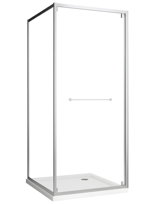 Душевой уголок Abber Schwarzer Diamant AG0A100 100х100 см, профиль матовый хром, стекло прозрачное
