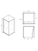 Душевой уголок Abber Schwarzer Diamant AG0A100 100х100 см, профиль матовый хром, стекло прозрачное
