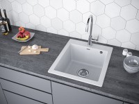 Комплект Мойка Paulmark Kante 45 PM104651-GR серая + Измельчитель Bone Crusher BC 910-AS