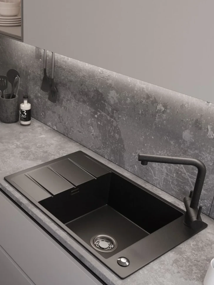 Мойка кухонная Emar Quartz EMQ-1780.Q морион
