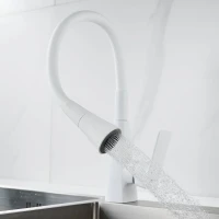 Смеситель для кухни Shevanik S543C-1 с гибким изливом, белый