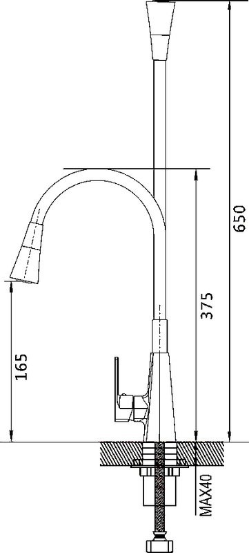 Смеситель для кухни Shevanik S543C-1 с гибким изливом, белый