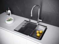 Комплект Мойка Paulmark Lumi LU55-DG графит + Измельчитель Bone Crusher BC 810-SL Slim Line