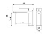Смеситель для раковины Grossman Style 510.K35.05.420 графит Смеситель для раковины Grossman Style 510.K35.05.420 графит
