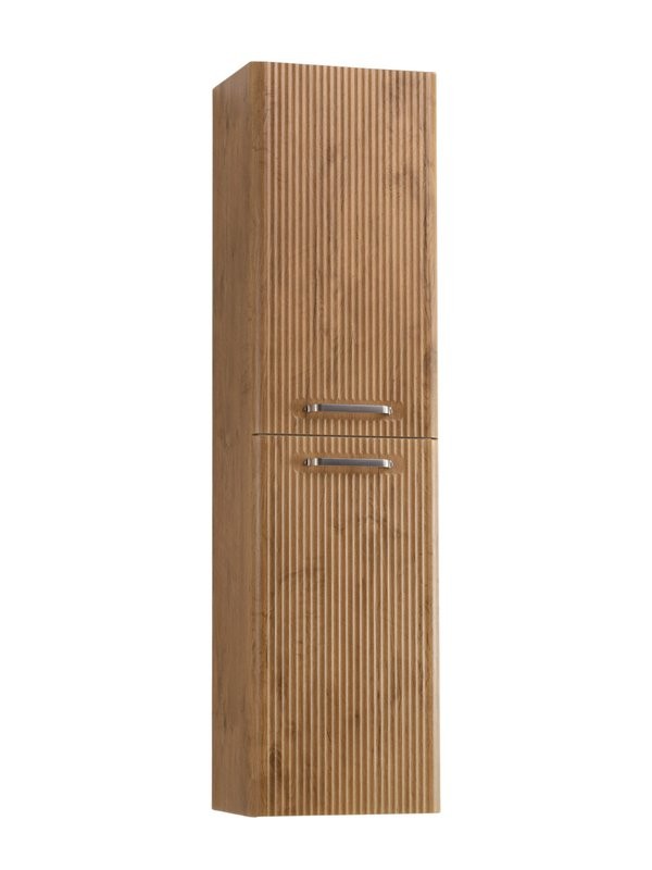 Шкаф-пенал для ванной BelBagno Due 40 подвесной, ручки матовый атласный никель, rovere nature