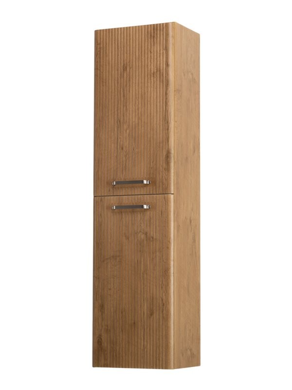 Шкаф-пенал для ванной BelBagno Due 40 подвесной, ручки матовый атласный никель, rovere nature