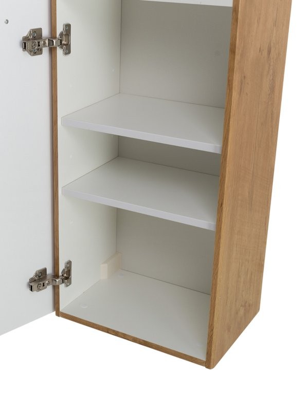 Шкаф-пенал для ванной BelBagno Due 40 подвесной, ручки матовый атласный никель, rovere nature