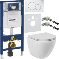 Комплект Унитаз подвесной BelBagno Amanda BB051CHR безободковый + Крышка BB870SC с микролифтом + Инсталляция Geberit Duofix UP 320 111.300.00.5 + Кнопка Sigma 01 115.770.11.5 белая + Крепления 111.815.00.1 к стене + Звукоизоляция