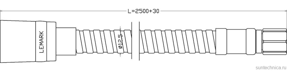 Душевой шланг Lemark LE8052S вытяжной, 250 см