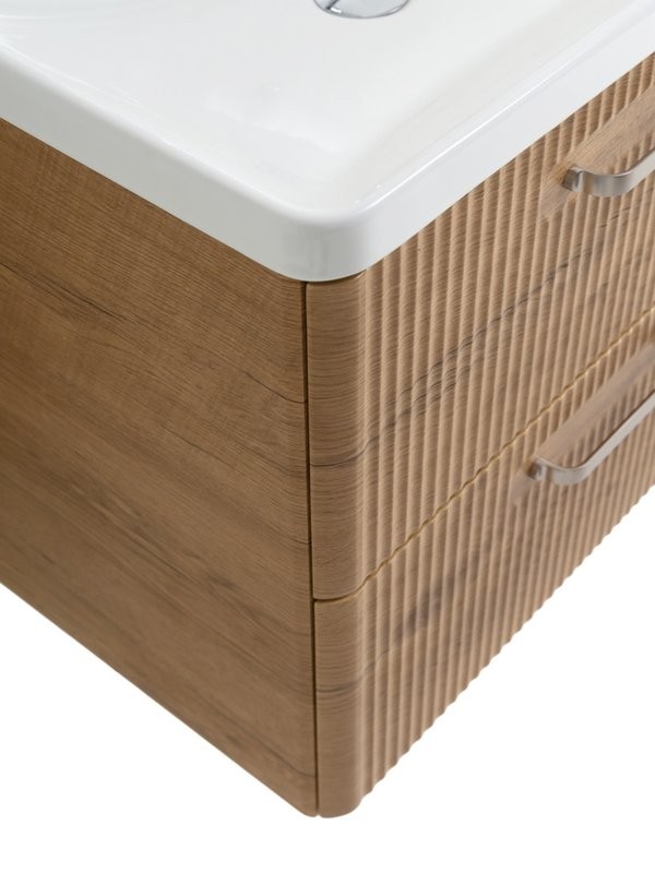 Тумба с раковиной BelBagno Due 60 ручки матовый атласный никель, rovere nature