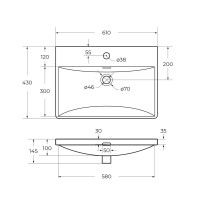 Тумба с раковиной BelBagno Due 60 ручки матовый атласный никель, rovere nature