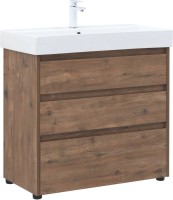 Тумба с раковиной Aquanet Nova Lite 85 напольная, дуб рустикальный, 3 ящика
