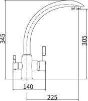 Смеситель для кухни Fashun A54309-A сатин Смеситель для кухни Fashun A54309-A сатин