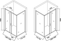 Душевой уголок Orange E23 14080TCR стекло прозрачное, профиль хром