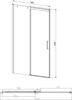 Душевая дверь в нишу Vincea Dice VDS-4D140CLB 140 см, профиль черный