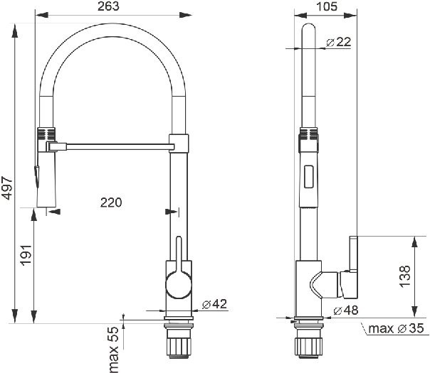 Смеситель для кухни Ulgran U-024 хром