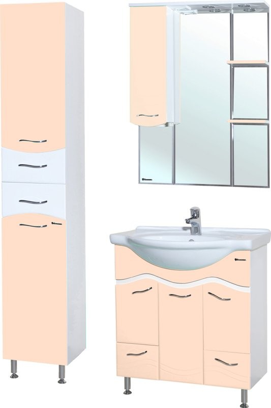 Зеркало Bellezza Мари L 85 белое, бежевое