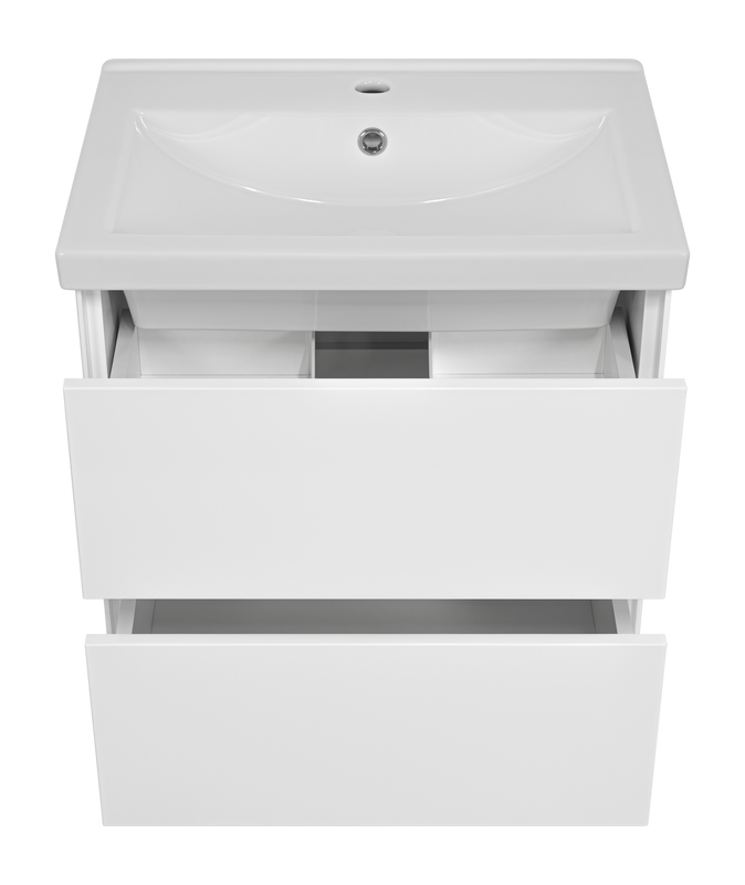 Тумба с раковиной Misty Твист 60 белая глянцевая