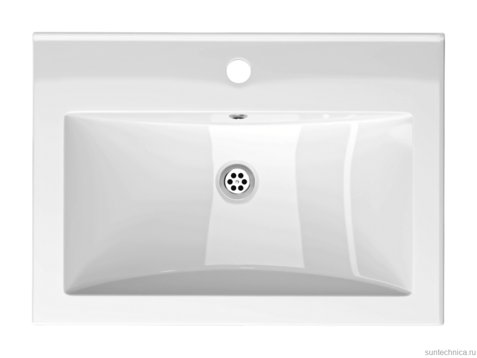 Тумба с раковиной Misty Твист 60 белая глянцевая