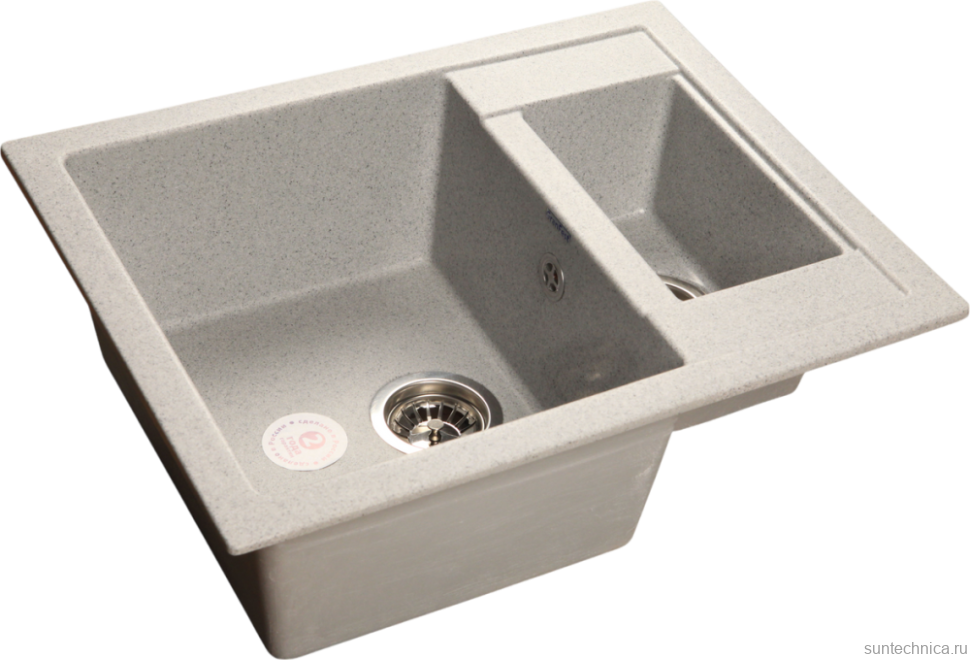 Комплект Мойка GranFest Quadro GF-Q610K серая + Смеситель MEGA Mega